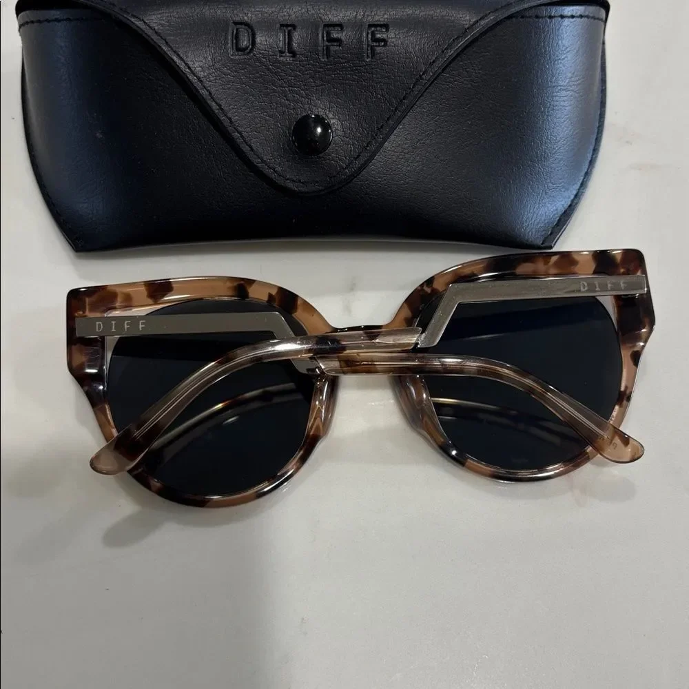 DIFF Penny Tortoise Sunglasses with Yellow Lenses
